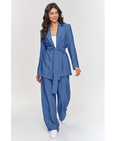 Moteriškas mėlynas džinsinis švarkas ir kelnės M883