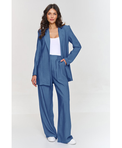 Sieviešu zilas džinsu jakas un bikšu komplekts M883