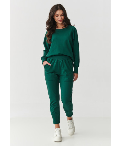 Laisvai prigludęs sportinio kostiumo komplektas buteliukai žalios spalvos M888