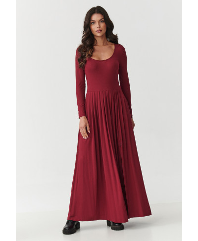 ilga platejanti suknele bordo M896