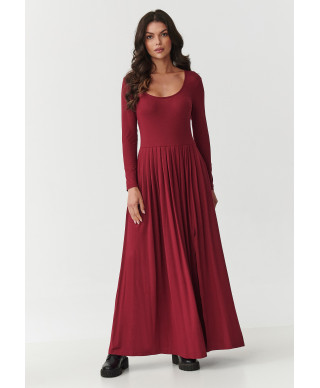 ilga platejanti suknele bordo M896