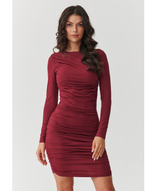 aptempta suknele mini su marszczeniem bordo M899