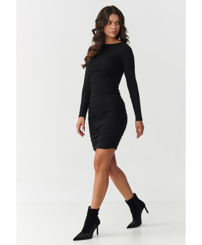 aptempta suknele mini su marszczeniem juoda M899