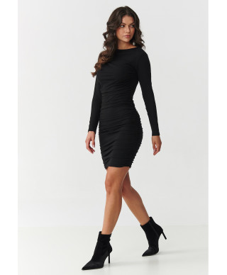 aptempta suknele mini su marszczeniem juoda M899