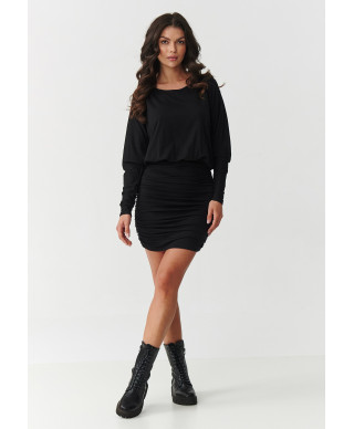 suknele mini su marszczeniem ir luźną górą juoda M900