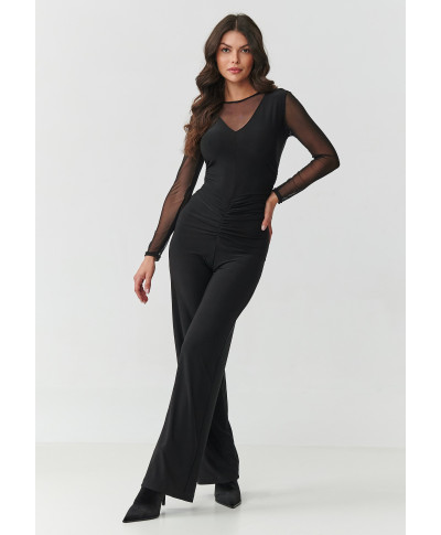 elegantiskas kombinezonas su tiulem juodas M904