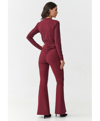 elegantiskas komplektas su prążkowanego materiału bordo M893