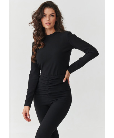 elegantiskas komplektas su prążkowanego materiału juodas M893