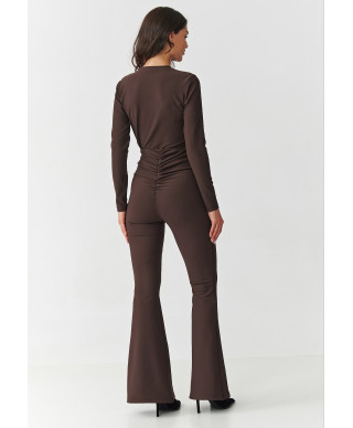 elegantiskas komplektas su prążkowanego materiału sokoladinis M893