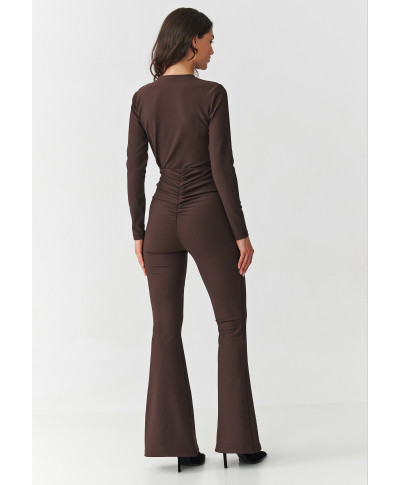 elegantiskas komplektas su prążkowanego materiału sokoladinis M893