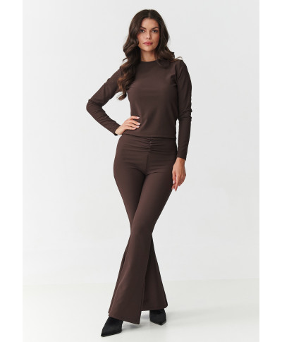 elegantiskas komplektas su prążkowanego materiału sokoladinis M893