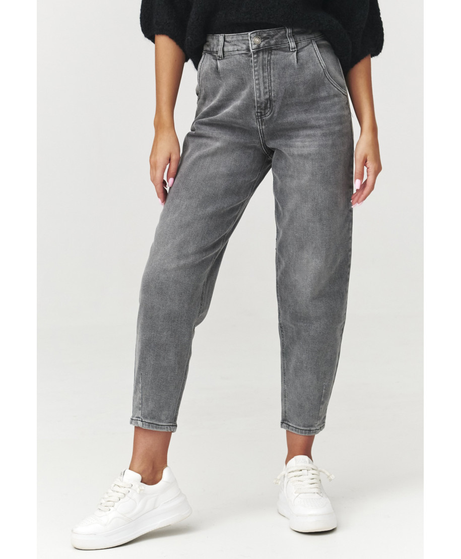Jeansy mom fit su wysokim stanem pilkas jeans C14