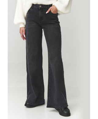 Jeansy damskie baggy su szerokimi nogawkami czarne C26