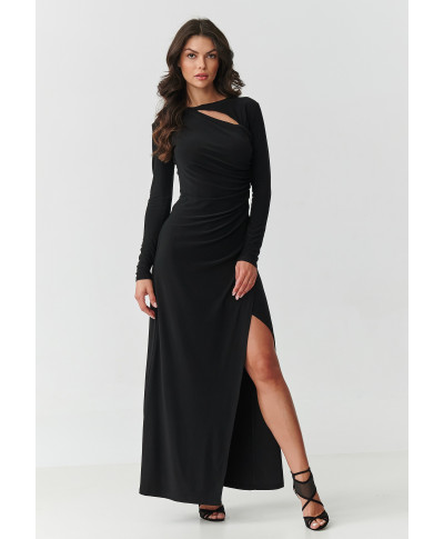 suknele wieczorowa su skiliu juoda M905