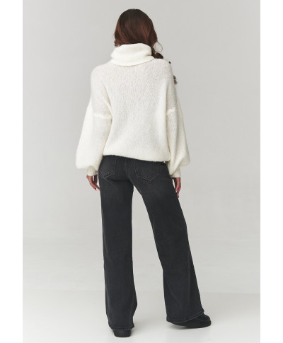 Jeansy damskie baggy su szerokimi nogawkami czarne C26