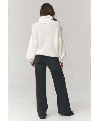 Jeansy damskie baggy su szerokimi nogawkami czarne C26