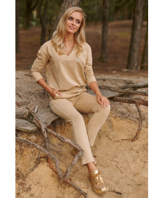 elegantiskas moteriskas rinkinys dresowy piaskowy M782