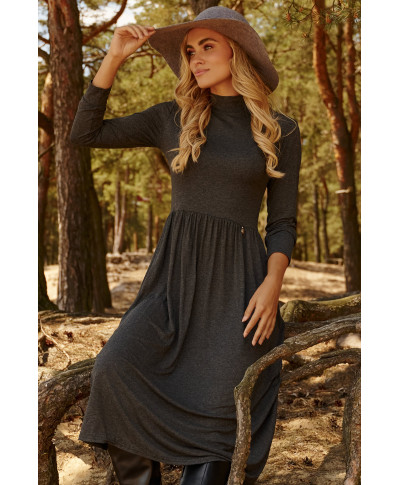 suknele megztas wiskozowej grafitowy melanzas M808