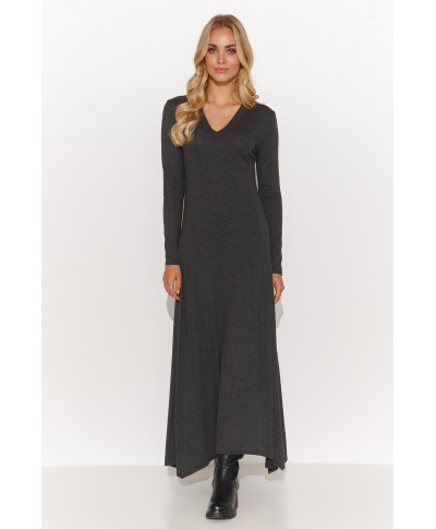 ilga suknele megzta is viskozes grafitowy melanzas M809