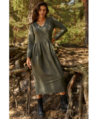 kasdienine suknele megztas dresowej chaki NU454