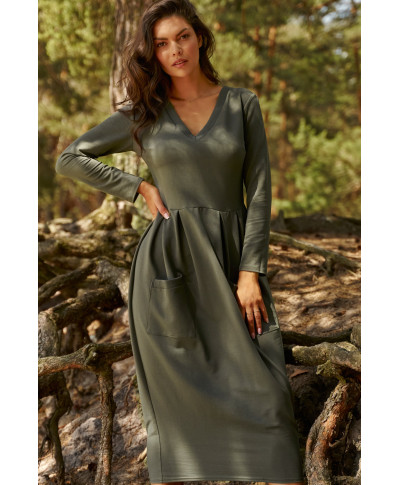 kasdienine suknele megztas dresowej chaki NU454