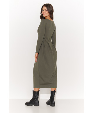 kasdienine suknele megztas dresowej chaki NU454