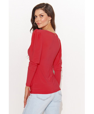 aptempta palaidine moteriska pustomis rankovemis raudona NU461