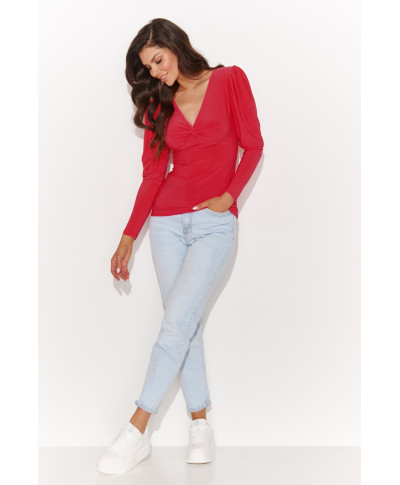 aptempta palaidine moteriska pustomis rankovemis raudona NU461