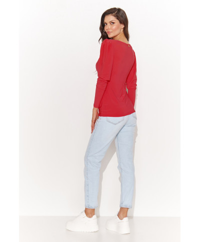 aptempta palaidine moteriska pustomis rankovemis raudona NU461