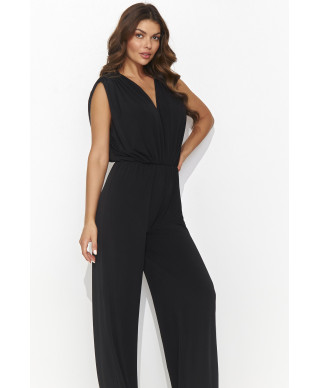 kombinezonas moteriskas su szerokimi nogawkami juodas NU480