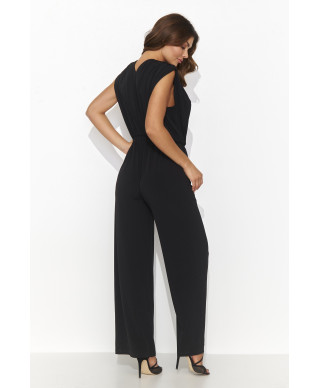 kombinezonas moteriskas su szerokimi nogawkami juodas NU480