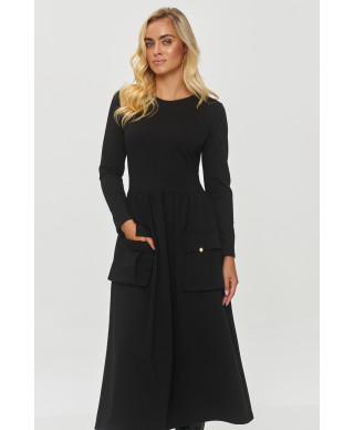 platejanti suknele su naszytymi kisenemis grafitowy melanzas M843