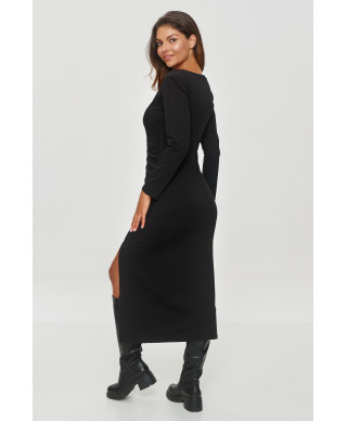 suknele su skiliu ir marszczeniami sokoladine M846