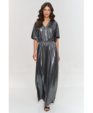 Metaliczny kombinezonas su iskirpte  serek grafitowy M884