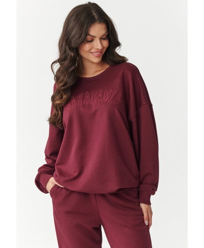 komplektas dresowy su haftowanym logotipu bordo M889