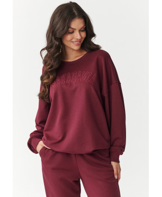 komplektas dresowy su haftowanym logotipu bordo M889