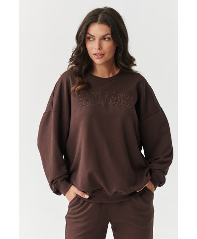 komplektas dresowy su haftowanym logotipu sokoladinis M889