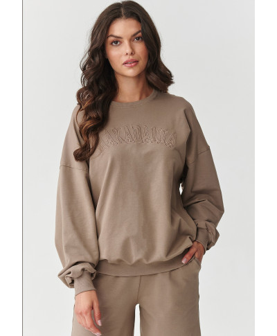 komplektas dresowy su szerokimi nogawkami ir haftowaną aplikacją moka M890