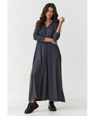 viskozine suknele maxi su rozcięciami antracytowa M895