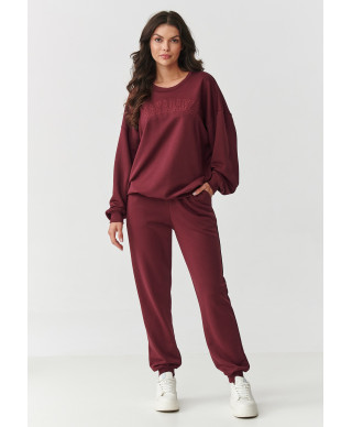 Komplektas dresinis su siuvinėtu logotipu bordo M889