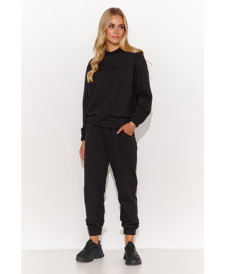 Minimalistinis moteriškas sportinis kostiumas juodas M804