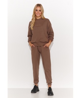 Minimalistyczny moteriskas komplektas dresowy sokoladinis M804