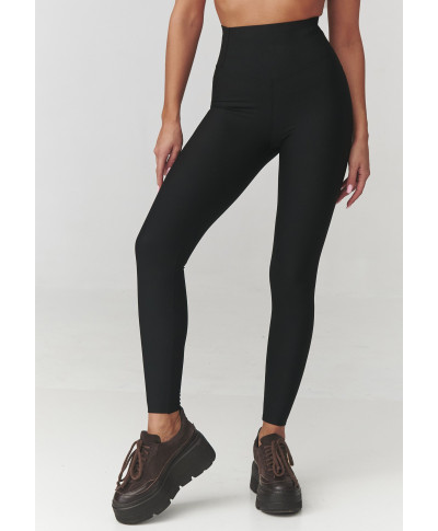 leginsai damskie prążkowane czarne C30