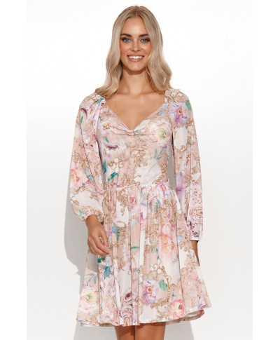 Vėjavaikiška suknelė su raišteliu nugaroje tinklelis 40 M802