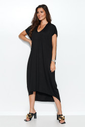 ilga asimetrine suknele oversize juoda NU387