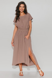 ilga dresowa suknele su guma moka NU425