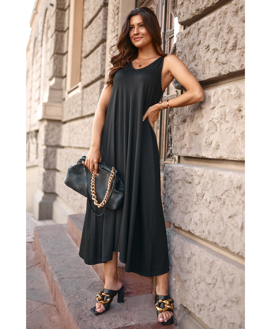 Gara kleita bez piedurknēm melna NU384