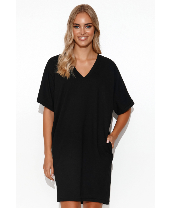 Moteriška kimono tipo sportinė suknelė juoda M778