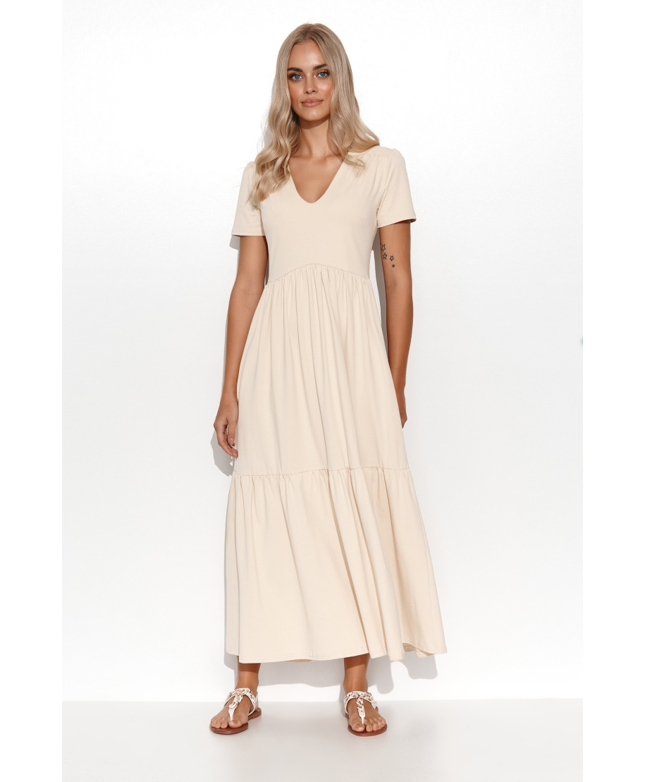 suknele maxi su iskirpte  serek piaskowa M549