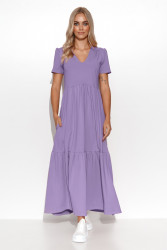 suknele maxi su iskirpte  serek liliowa M549